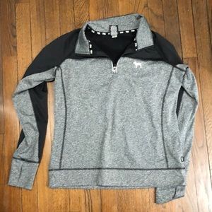 Pink zip athletic pullover